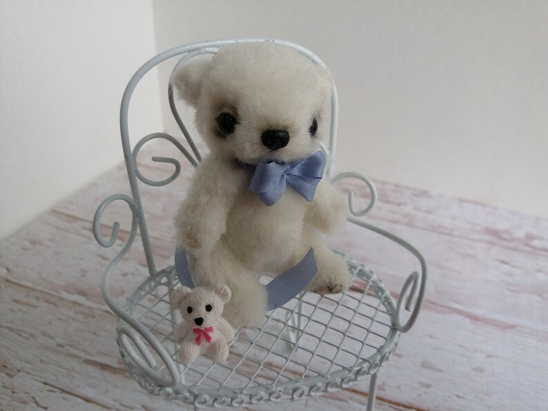 Mother/'s day gift Little white teddy bear OOAK handmade teddy art toy artist teddy bear toy stuffed animal collectible teddy bear