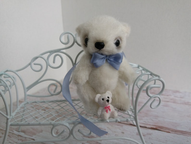 Mother/'s day gift Little white teddy bear OOAK handmade teddy art toy artist teddy bear toy stuffed animal collectible teddy bear