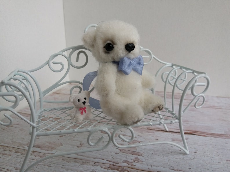 Mother/'s day gift Little white teddy bear OOAK handmade teddy art toy artist teddy bear toy stuffed animal collectible teddy bear