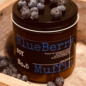 Blueberry Muffin | Soy Candle | premium 100% organic soy wax and pure essential oil hand poured candles | NonToxic | Long Clean burn