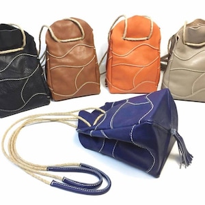 Handmade Leather Crossbody Bag | Colorful Boho Bag | Genuine Leather Shoulder Bag | Unique Artisan Purse | Mixed Color Leather Satchel