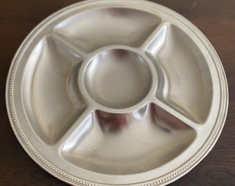 Plateau Rond Guy Degrenne En Inox, Vintage, Acier Argenté, Service