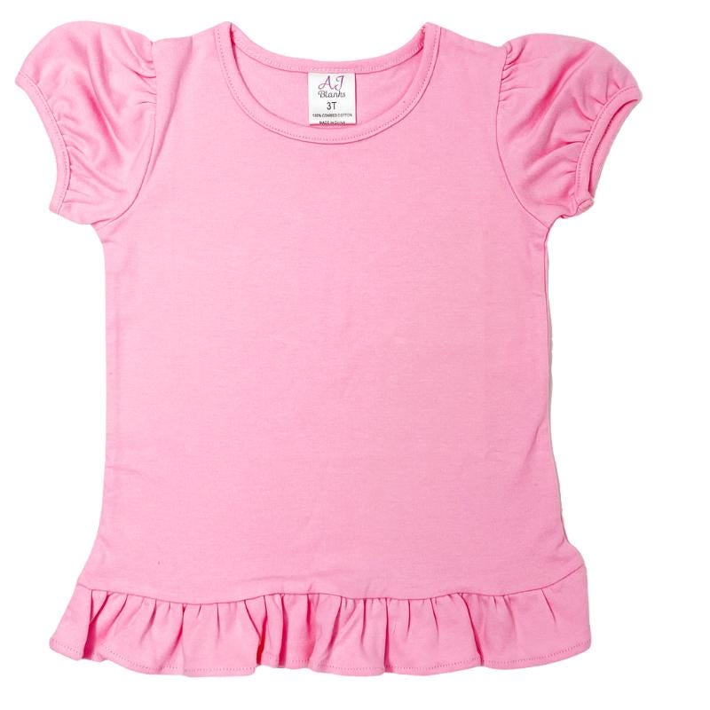 Girls Ruffle Collar Beige Cotton Shirt