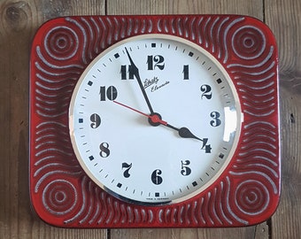 Schatz Elexacta Ceramic Wall Clock. West Germany 1970's