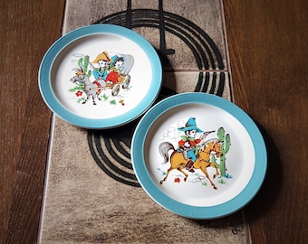 Barratts of Staffordshire Cowboy Plates 1960s