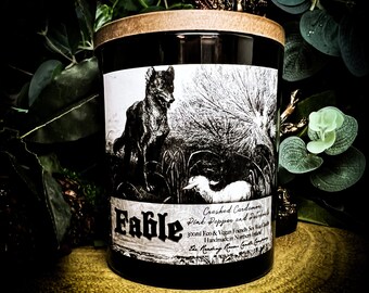 Fable- *Myth and Magick Inspired Pure Soy Wax Candle* Crushed Cardamon, Pink Pepper and Patchouli