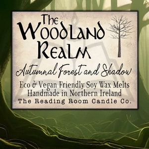 Woodland Realm- Book Inspired Pure Eco-Soy Wax Melts- 100g pack of 6-  Autumnal Forest and Shadow -Large, Strong & Natural