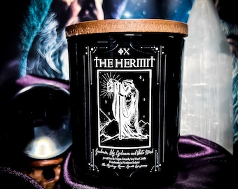 The Hermit- Esoteric/Witchcraft/Tarot Inspired Pure Soy Wax Candle- Gardenia, Lily, Cyclamen And White Musk