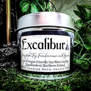 Excalibur-British Mythology/King Arthur Inspired Pure Soy Wax Candles-Bergamot, Fig, Frankincense And Spice image 1