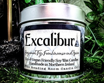 Excalibur-British Mythology/King Arthur Inspired Pure Soy Wax Candles-Bergamot, Fig, Frankincense And Spice