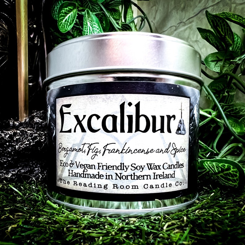 Excalibur-British Mythology/King Arthur Inspired Pure Soy Wax Candles-Bergamot, Fig, Frankincense And Spice image 1