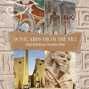 Caixa de Velas Postcards from the Nile | Vela de Soja de Inspiração Egípcia Edição Limitada | Coleção História Antiga | Conjunto de Presente Ritual