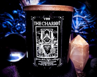 The Chariot- Esoteric/Witchcraft/Tarot Inspired Pure Soy Wax Candle- Jasmine, Amber, Saffron And Orange