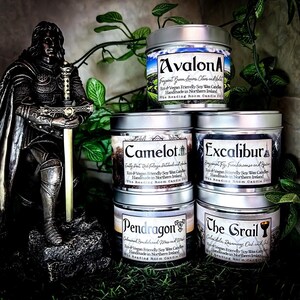 Excalibur-British Mythology/King Arthur Inspired Pure Soy Wax Candles-Bergamot, Fig, Frankincense And Spice image 4