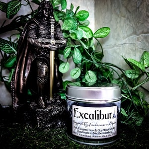 Excalibur-British Mythology/King Arthur Inspired Pure Soy Wax Candles-Bergamot, Fig, Frankincense And Spice image 2