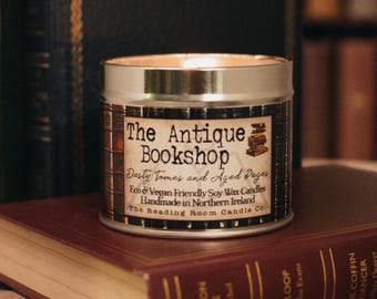 Librería de Antigüedades - Velas de Cera de Soja Pura - Tomos Polvorientos y Páginas Antiguas - Inspirado por Bibliófilos, Lectores e Historiadores