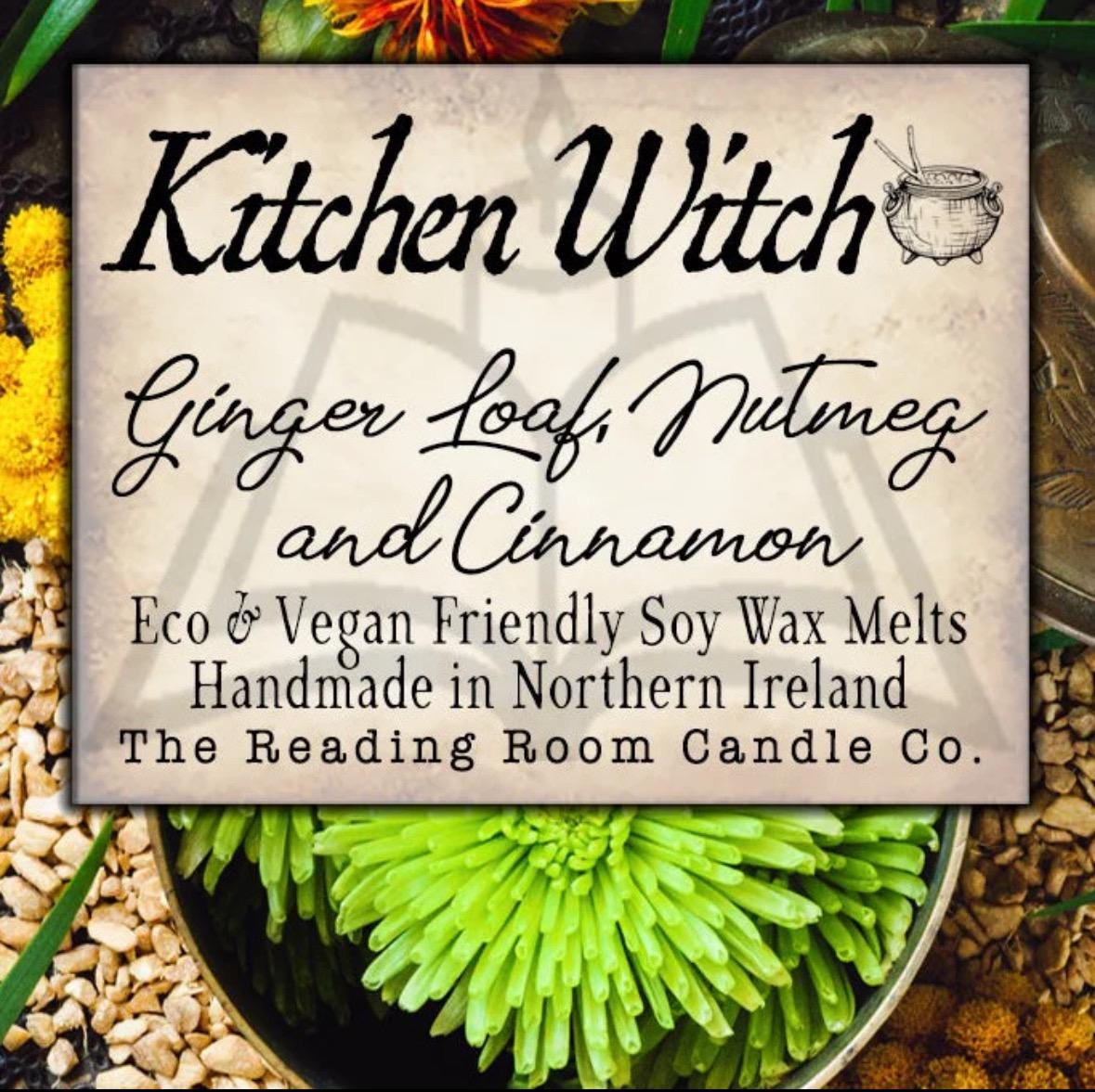 Kitchen Witch-Pure Soy Wax Melts- Pagan/ Fantasy/Witchcraft Inspired-100g pack of 6- Ginger Loaf, Nutmeg and Cinnamon