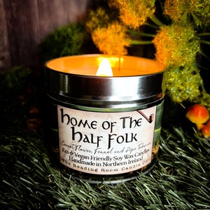 Home of the Half Folk Pure Soy Wax CandleFantasy inspired Carrot Flower, Fennel and Pipe Tobacco image 3