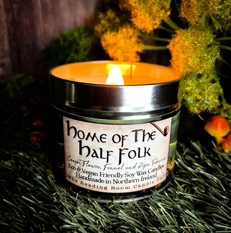 Home of the Half Folk Pure Soy Wax CandleFantasy inspired Carrot Flower, Fennel and Pipe Tobacco zdjęcie 3