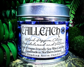 Cailleach- Irish Book/Mythology Inspired Pure Soy Wax Candle- Black Pepper, Citrus, Sandalwood and Vetiver