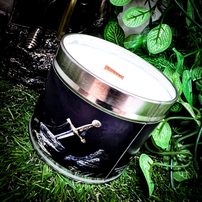 Excalibur-British Mythology/King Arthur Inspired Pure Soy Wax Candles-Bergamot, Fig, Frankincense And Spice image 3