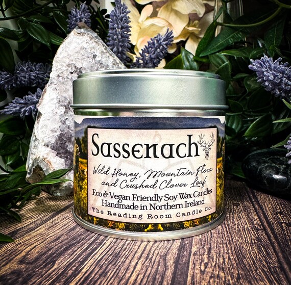 Sassenach- Pure Soy Wax Handmade Candle- Scent of the Scottish Highlands-Wild Honey, Mountain Flora And Crushed Clover Leaf