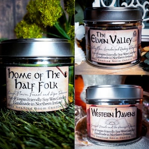 The Journey Collection- *3 Fantasy Inspired* Soy Wax Candles- Home of the Half Folk, The Elven Valley & Western Havens