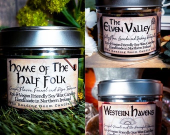 The Journey Collection- *3 Fantasy Inspired* Soy Wax Candles- Home of the Half Folk, The Elven Valley & Western Havens