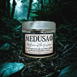 Medusa Candle | Grove of the Gorgons |  Greek Mythology Inspired | Dark Feminine Energy | Witchy | Pagan Altar | Book Lover | Fantasy