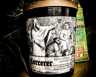 Sorcerer- *Myth and Magick Inspired Pure Soy Wax Candle* Ripened Figs, Clove and Bayberry