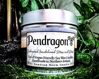 Pendragon-British Mythology/King Arthur Inspired Pure Soy Wax Candles-Cedarwood, Sandalwood, Moss and Musk
