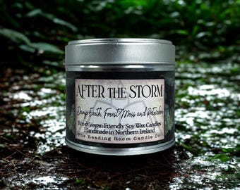 After The Storm- Pure Soy Wax Handmade Candle- Damp Earth, Forest Moss and Petrichor- Natural Rain Scent