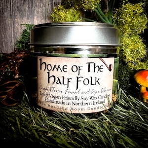 Home of the Half Folk Pure Soy Wax CandleFantasy inspired Carrot Flower, Fennel and Pipe Tobacco zdjęcie 1