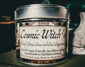 Cosmic Witch- Esoteric/Witchcraft Inspired Soy Wax Candle- Black Musk, Pear And Pink Peppercorn