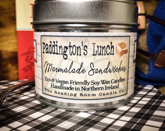 Paddington Bear inspired *Paddington's Lunch* Pure Soy Wax Candle- Marmalade Sandwiches