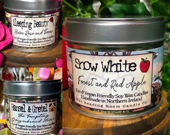 The Fairytale Collection *Grimm's Fairytale Inspired Soy Wax Candles* Snow White, Sleeping Beauty, Hansel & Gretel