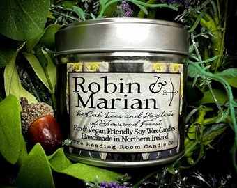 Robin and Marian-Pure Soy Wax Candle-Folklore/Robin Hood/Romance Inspired- The Oak Trees and Hazelnuts of Sherwood Forest