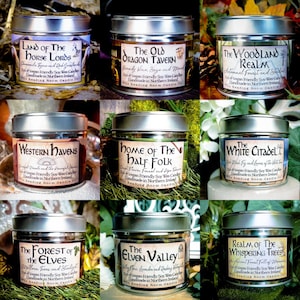 The Complete Fantasy Collection- 9 or 12 Pure Soy Wax Candles- Woodland Realm, Forest of Elves, Dwarf Mines, Elven Valley