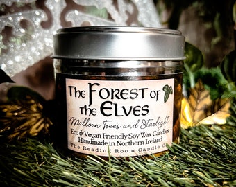 Forest of The Elves- Pure Soy Wax Candle- *Fantasy Inspired*- Golden Trees & Starlight