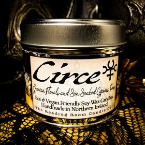 Circe- Witch and Witchcraft Inspired Soy Wax Candle-Grecian Florals and Sun-Soaked Cypress Trees