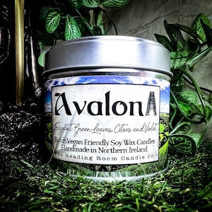Avalon-British Mythology/King Arthur Inspired Pure Soy Wax Candles-Fragrant Green Leaves, Citrus And Violet