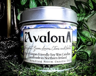 Avalon-British Mythology/King Arthur Inspired Pure Soy Wax Candles-Fragrant Green Leaves, Citrus And Violet