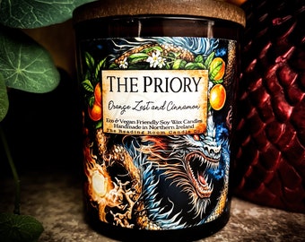 The Priory-Limited Edition- Book/Literary/ Dragon Inspired Soy Wax Candle- Orange Zest and Cinnamon