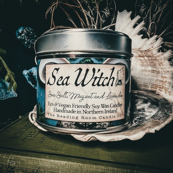 Sea Witch- Esoteric/Witchcraft Inspired Soy Wax Candle- Crystal, Kitchen, Hedge, Cosmic and Sea Witch