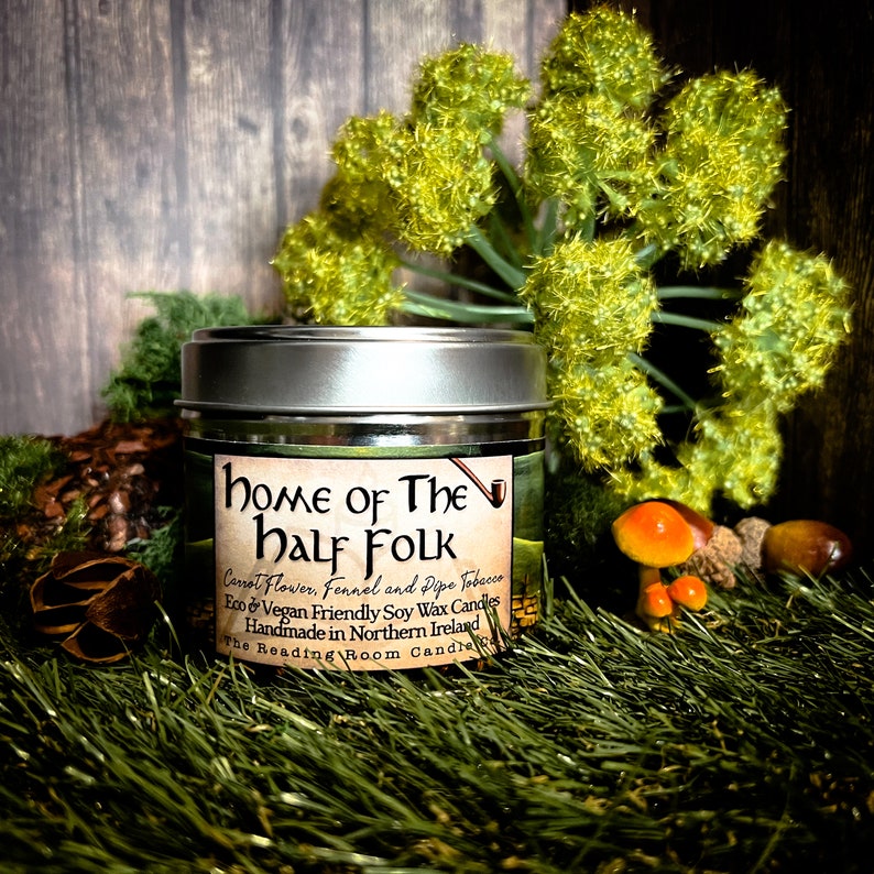 Home of the Half Folk Pure Soy Wax CandleFantasy inspired Carrot Flower, Fennel and Pipe Tobacco zdjęcie 4