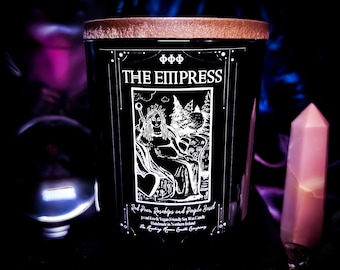 The Empress- Esoteric/Witchcraft/Tarot Inspired Pure Soy Wax Candle-Red Pear, Rose Hips and Purple Basil