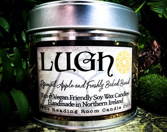 Lugh- Irish Book/Mythology Inspired Pure Soy Wax Candle-  Ripened Apple and Baked Bread