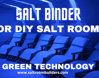 Salt binder sample kit for DIY Salt Rooms - Halotherapy rooms with Halogenerators. It includes salt binder, salt adhesive and 8 lbs of salt