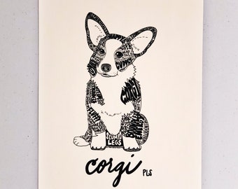 Corgi Art Print | Gift for Corgi Owners