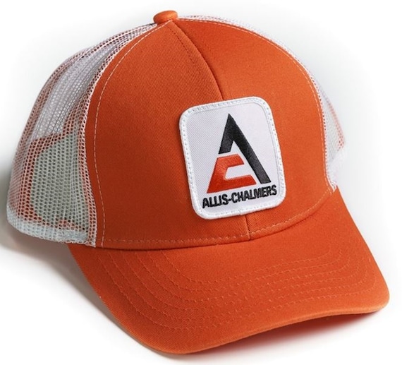 WHITE AC LOGO FULL BACK ADULT ALLIS CHALMERS ORANGE CAP NEW